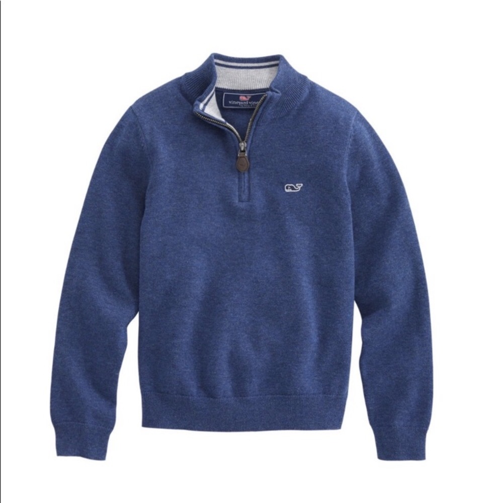 NEW navy vineyard vines quarter zip sweater
